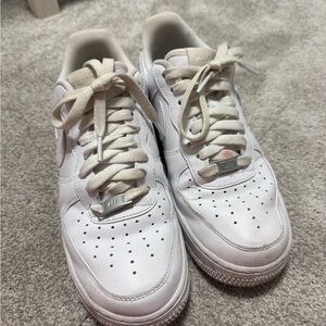 Nike White Lace-Up Sneakers AF1